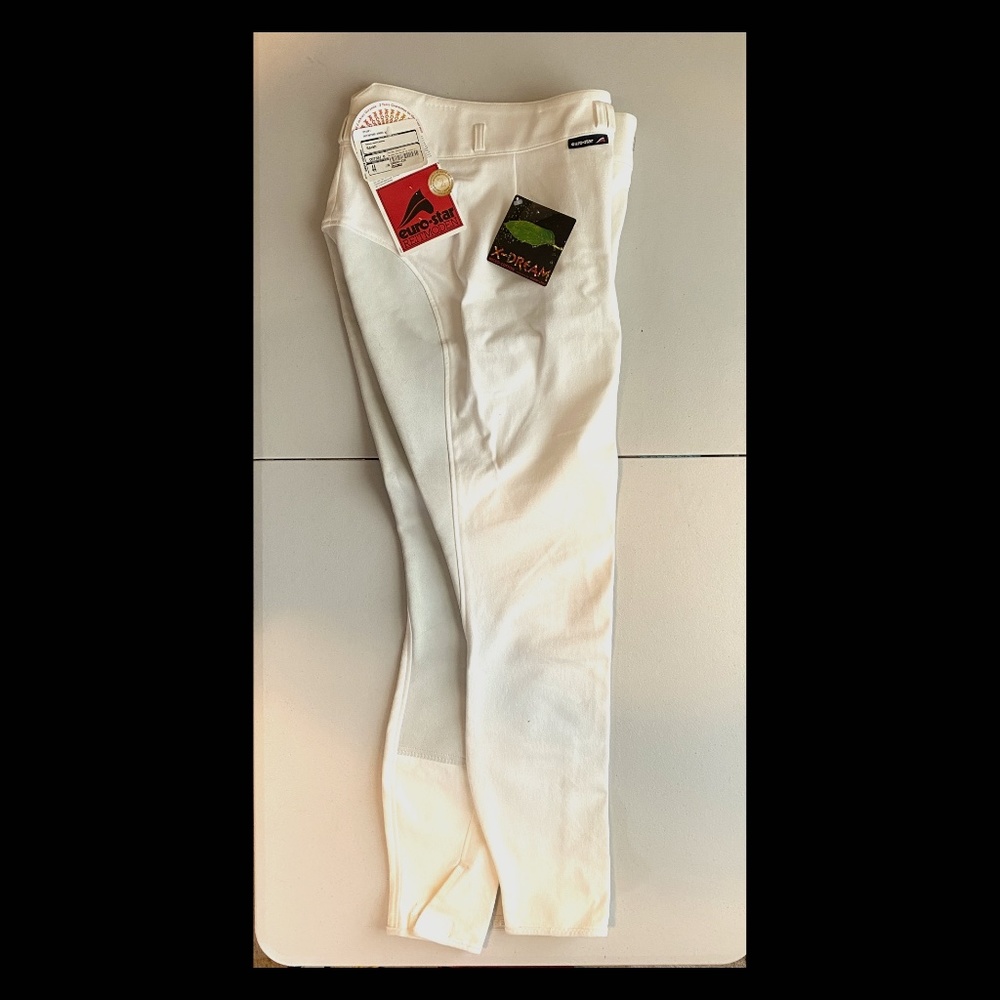 Brand NEW - Euro Star, Sarah, X-Dream, 32R white FULL SEAT britches